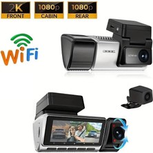 Tr 3 Kanallı 2k Araç Içi Kamera, Wi-Fi, Adas, Gece Görüşlü, Geniş Açılı Video Kaydedici