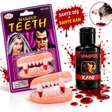 Vampir Takma Diş ve Tiyatro Kanı Seti – 2 Parça