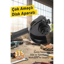 Matkap Ucuna Takılabilen Çok Amaçlı Taşlama ve Sunta Kesim Diski Aparatı Sert Plastik Seti 115 mm ( Lisinya )