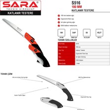 Sara S516 Katlanır Testere – 180 Mm, Isıl Işlem Görmüş Ağız, Kilitli Mekanizma