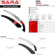 Sara S648 Oval Kılıflı Testere – 300 Mm, Isıl Işlem Görmüş Orta Diş, Fiber Sap