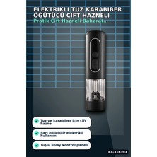 Burada Bulabilirsin Mutfak ve Sofra Kullanımına Uygun Çift Hazneli Elektrikli Tuz Karabiber Öğütücü