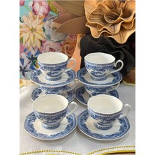MD Mimoza Dekor Türk Kahve Fincanı Blue Heritage 6 Kişilik 12 Parça