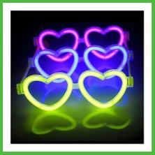Bezos Glow Kalpli Fosforlu Gözlük 6?lı Renkli Set ? Neon Parti Arz