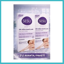 Defne Store Sesu Soft Sir Ağda Bantları 32 Adet Vegan Formula Tüm Vücut ve Yüz Için Soğuk Ağda Bandı 2'li Paket Dfnbez