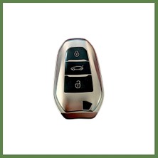Bezos Peugeot 208-308-508-2008-3008-5008 Anahtar Uyumlu Silikon Oto Anahtar Kumanda Kabı Kılıf Füme HB006