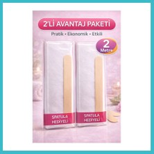 Defne Store Biowet Ağda Bezi 2 Metre Spatula Hediyeli Epilasyon Bezi Dayanıklı Tüy Dökme Bezi 2'li Paket Dfnbez
