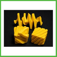 Bezos 3D Baskı Fidget Puzzle Küp - Hareketli Dönüşebilen Stres Giderici Zeka Oyuncağı, Masaüstü Fidget Küp-Sarı Arz