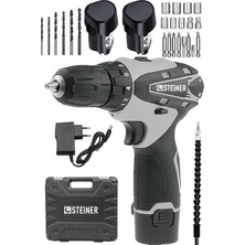 Tr Alman Titan 36 V Sjs Çift Metal Şanzuman Çift Akülü Şarjlı Vidalama Matkap + 24 Parça Set