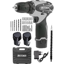 Tr Alman 36 V Metal Şanzıman Çift Akülü Şarjlı Vidalama Matkap + 24 Parça Set - ST0518R21540