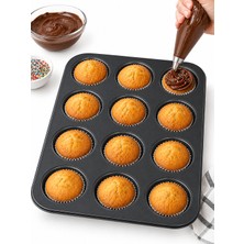 Hazar Esnek ve Yapışmaz 12 Li Silikon Muffin ve Kapkek Kalıbı