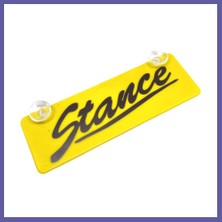 Nida Stance Yazılı Sarı Dekor Plaka Vantuzlu Cam Süsü 22X7.5CM Nıda