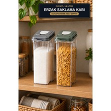 Viracasa Freshmax Erzak Saklama Kabı 2'li Set 3,6 Litre Dökme Ağızlı Un Şeker Kabı Şeffaf