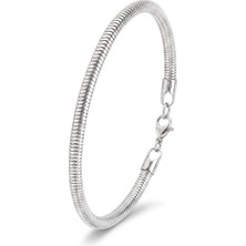Onsun Spiral Örgü Yılan Model Çelik Bileklik