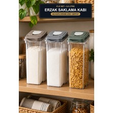 Viracasa Freshmax Erzak Saklama Kabı 3'lü Set 3,6 Litre Dökme Ağızlı Un Şeker Kabı Şeffaf