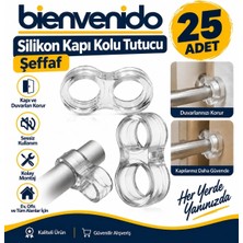 Şeffaf Silikon Plastik Kapı Kolu Tutucu Tutacağı Durdurucu Pencere Tamponu Stoperi (25 Adet)