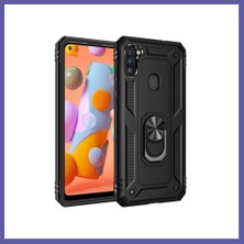 Nida Samsung Galaxy A11 Uyumlu Kılıf Sofya Yüzüklü Silikon Kapak - Siyah Nıda