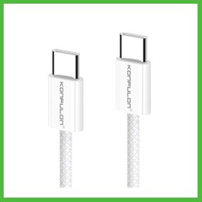 Bezos Konfulon DC130 2m 60W Type-C To Type-C Örgülü Hızlı Şarj Kablosu - Beyaz Arz
