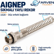 Aignep Aıgnep 8/6 × 1/4 Metal Sıkmalı Yaylı Düz Erkek Pnömatik Rekor
