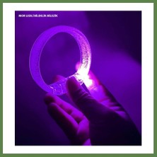 Bezos Mor LED Işıklı Baskı Yapılabilen Pilli Bileklik Bilezik 1,5 cm Genişlik HB006