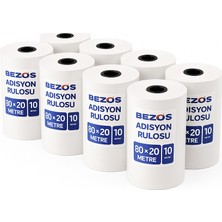 Bşk Virgo Bezos 80X20 mm Adisyon Termal Rulo 10 Paket (100 Adet) BSK2026