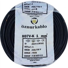 Öznur NYAF Kablo 1 mm Siyah Çok Telli Esnek 100 Metre