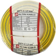 Altın NYA Kablo 2,5 mm Sarı Yeşil Topraklama 10 Metre