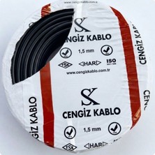 Cengiz NYA Kablo 1,5 mm Siyah Tek Telli 100 Metre
