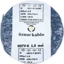 Öznur NYAF Kablo 1,5 mm Siyah Çok Telli Esnek 25 Metre