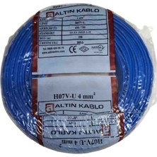 Altın NYA Kablo 4 mm Mavi Tek Telli 10 Metre