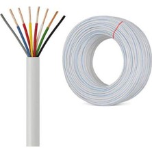 Arge 8x0,22 mm Dt-8 Diafon Kablosu Beyaz 8 Damarlı 100 Metre