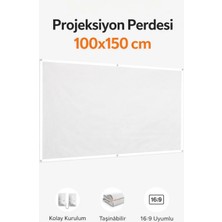 Elarque Yüksek Çözünürlük Duvar Tipi Projeksiyon Perdesi 100X150 cm
