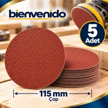 5 Adet Cırt Zımpara Spiral Avuç Taşlama 115 mm (40 Kum)