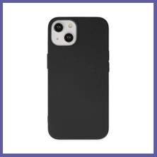 Nida iPhone 14 Plus Uyumlu Kılıf Nano Içi Kadife Silikon - Siyah Nıda