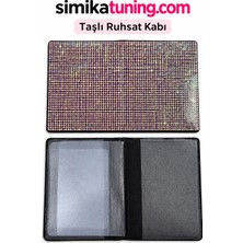 Şimika Premium Taşlı Araç Ruhsat Kabı – Parlak Kristal Taşlı Şık ve Lüks Ruhsat Kılıfı