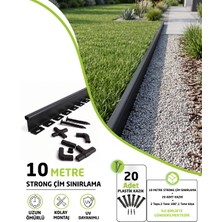 Pratik Garden Envaplas Siyah Strong Düz Çim Ayırıcı 10 mt (4x2,5mt)Sınırlayıcı Ayıracı Taş Toprak Bariyeri