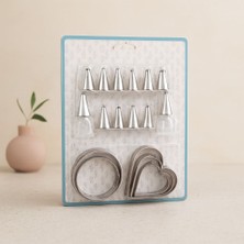 sbodurhome Metal Pasta Süsleme Uç ve Kurabiye Kalıbı Seti