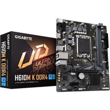 Gigabyte Gıgabyte H610M K Ddr4 3200MHZ 1xhdmı 1xm.2 USB 3.2 Matx 1700P (12. / 13. ve 14. Nesil Işlemci Uyumlu)