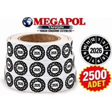Megapol 2026 Yangın Tüpü Tarihi Etiketi 2500 Adet. Yangın Tüpü Kontrol Etiketi. Yangın Tüpü Tarih ve Kontrol Etiketi. Yangın Söndürme Cihazı Kontrol ve Tarihi Etiket