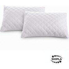 Shipla Home 2 Adet 50X70 cm Kapitone Desenli Fermuarlı Tela Yastık Koruyucu Alez