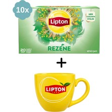 Lipton Rezene Bardak Bitki ve Meyve Çayı x 10 Adet + Hediye Lipton Kupa