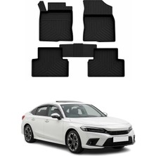 Tr Honda Civic 11 Sd 2021-2026 Uyumlu 4d Havuzlu Paspas Siyah 5 Parça