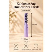 ESY Teknoloji Seyahat tipi Taşınabilir Mini Kablosuz Saç Düzleştirici Tarak– 150°C-200°C Uzun Süreli Şarj