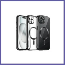 Nida iPhone 15 Uyumlu Kılıf Kross Magneticsafe Kapak - Siyah Nıda