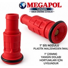 Megapol 1" Yangın Dolap Muzlu. Yangın Hortum Ucu. Yangın Söndürme Hortum Ucu. Yangın Söndürücü Hortum Ucu. Yangın Dolap Nozulu