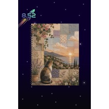 Sekizelliiki Patchwork Kedi Desenli Defter