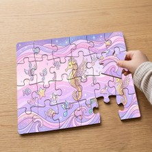 Punto Dizayn Fantastik Notalar  Tasarımlı 24 Parça Ahşap Çocuk Puzzle