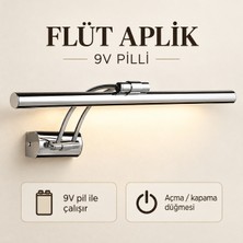 Kumsar Aydınlatma Kumsar Pilli Banyo Duvar Ayna Tablo Aydınlatması Flüt Kuğu Ledli Aplik Duvar Üstü Aplik