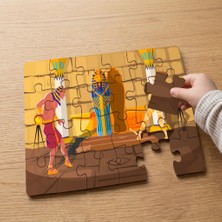 Punto Dizayn Mısır Hazine Odası Tasarımlı 24 Parça Ahşap Çocuk Puzzle