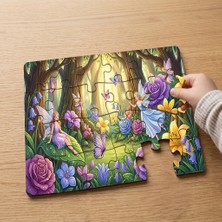 Punto Dizayn Periler Diyarı  Tasarımlı 24 Parça Ahşap Çocuk Puzzle
